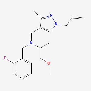 molecular formula C19H26FN3O B5903026 N-[(1-allyl-3-methyl-1H-pyrazol-4-yl)methyl]-N-(2-fluorobenzyl)-1-methoxypropan-2-amine 