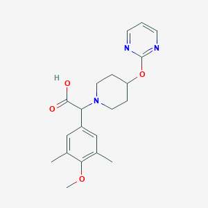 molecular formula C20H25N3O4 B5903029 (4-methoxy-3,5-dimethylphenyl)[4-(pyrimidin-2-yloxy)piperidin-1-yl]acetic acid 