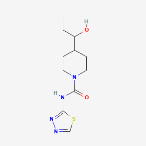 molecular formula C11H18N4O2S B5903042 4-(1-hydroxypropyl)-N-1,3,4-thiadiazol-2-ylpiperidine-1-carboxamide 
