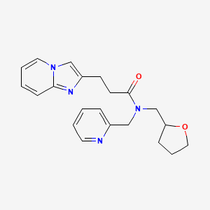 molecular formula C21H24N4O2 B5903045 3-imidazo[1,2-a]pyridin-2-yl-N-(pyridin-2-ylmethyl)-N-(tetrahydrofuran-2-ylmethyl)propanamide 