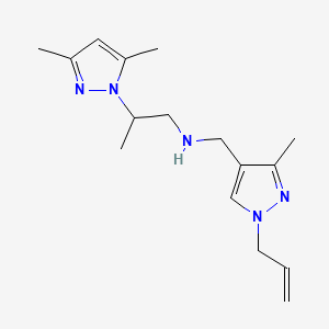 molecular formula C16H25N5 B5903050 N-[(1-allyl-3-methyl-1H-pyrazol-4-yl)methyl]-2-(3,5-dimethyl-1H-pyrazol-1-yl)propan-1-amine 