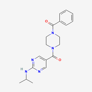 molecular formula C19H23N5O2 B5903051 5-[(4-benzoylpiperazin-1-yl)carbonyl]-N-isopropylpyrimidin-2-amine 