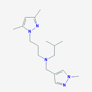 molecular formula C17H29N5 B5903067 N-[3-(3,5-dimethyl-1H-pyrazol-1-yl)propyl]-2-methyl-N-[(1-methyl-1H-pyrazol-4-yl)methyl]propan-1-amine 
