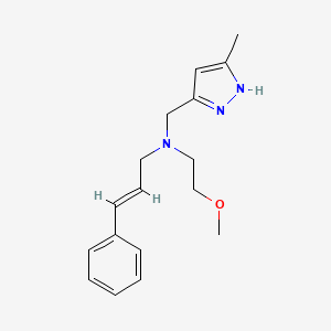 molecular formula C17H23N3O B5903072 (2-methoxyethyl)[(3-methyl-1H-pyrazol-5-yl)methyl][(2E)-3-phenylprop-2-en-1-yl]amine 