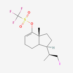 molecular formula C14H20F3IO3S B590308 [(1R,3Ar)-1-[(2S)-1-iodopropan-2-yl]-3a-methyl-1,2,3,6,7,7a-hexahydroinden-4-yl] trifluoromethanesulfonate CAS No. 145372-33-4