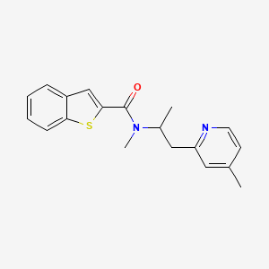 molecular formula C19H20N2OS B5903080 N-methyl-N-[1-methyl-2-(4-methylpyridin-2-yl)ethyl]-1-benzothiophene-2-carboxamide 