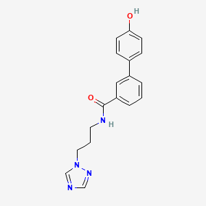 molecular formula C18H18N4O2 B5903093 4'-hydroxy-N-[3-(1H-1,2,4-triazol-1-yl)propyl]biphenyl-3-carboxamide 