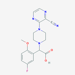 molecular formula C18H18FN5O3 B5903094 [4-(3-cyanopyrazin-2-yl)piperazin-1-yl](5-fluoro-2-methoxyphenyl)acetic acid 