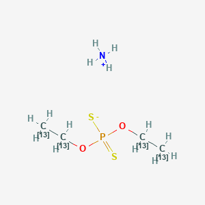 molecular formula C4H14NO2PS2 B590310 O,O-Diethyl Dithiophosphate-13C4 Ammonium Salt CAS No. 1329641-22-6