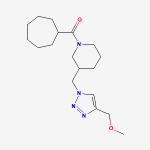 molecular formula C18H30N4O2 B5903107 1-(cycloheptylcarbonyl)-3-{[4-(methoxymethyl)-1H-1,2,3-triazol-1-yl]methyl}piperidine 