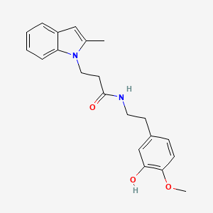molecular formula C21H24N2O3 B5903114 N-[2-(3-hydroxy-4-methoxyphenyl)ethyl]-3-(2-methyl-1H-indol-1-yl)propanamide 