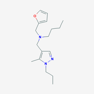 molecular formula C17H27N3O B5903122 N-(2-furylmethyl)-N-[(5-methyl-1-propyl-1H-pyrazol-4-yl)methyl]butan-1-amine 