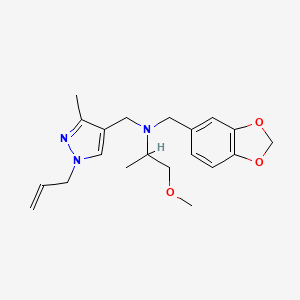 molecular formula C20H27N3O3 B5903124 N-[(1-allyl-3-methyl-1H-pyrazol-4-yl)methyl]-N-(1,3-benzodioxol-5-ylmethyl)-1-methoxypropan-2-amine 