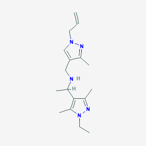 molecular formula C17H27N5 B5903165 N-[(1-allyl-3-methyl-1H-pyrazol-4-yl)methyl]-1-(1-ethyl-3,5-dimethyl-1H-pyrazol-4-yl)ethanamine 