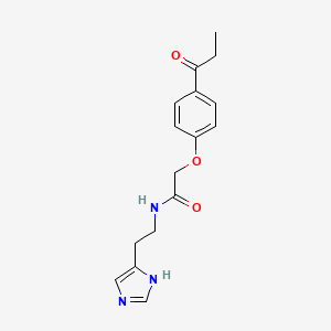 molecular formula C16H19N3O3 B5903176 N-[2-(1H-imidazol-4-yl)ethyl]-2-(4-propionylphenoxy)acetamide 