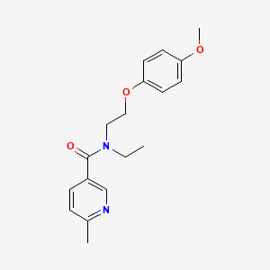 molecular formula C18H22N2O3 B5903192 N-ethyl-N-[2-(4-methoxyphenoxy)ethyl]-6-methylnicotinamide 