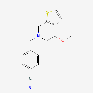 molecular formula C16H18N2OS B5903218 4-{[(2-methoxyethyl)(2-thienylmethyl)amino]methyl}benzonitrile 