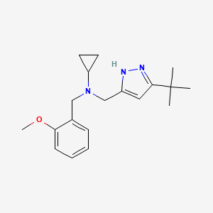 molecular formula C19H27N3O B5903226 N-[(5-tert-butyl-1H-pyrazol-3-yl)methyl]-N-(2-methoxybenzyl)cyclopropanamine 