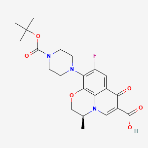 molecular formula C22H26FN3O6 B590323 N-tert-Butoxycarbonyl Desmethyl Levofloxacin CAS No. 1330277-19-4