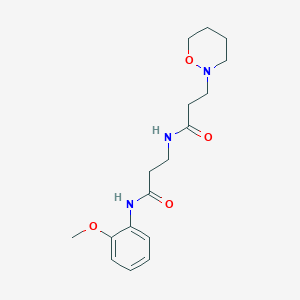 molecular formula C17H25N3O4 B5903261 N-{3-[(2-methoxyphenyl)amino]-3-oxopropyl}-3-(1,2-oxazinan-2-yl)propanamide 