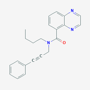 molecular formula C22H21N3O B5903268 N-butyl-N-(3-phenylprop-2-yn-1-yl)quinoxaline-5-carboxamide 