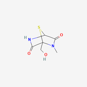 molecular formula C6H8N2O3S B590328 1-(Hydroxymethyl)-2-methyl-7-thia-2,5-diazabicyclo[2.2.1]heptane-3,6-dione CAS No. 137118-16-2