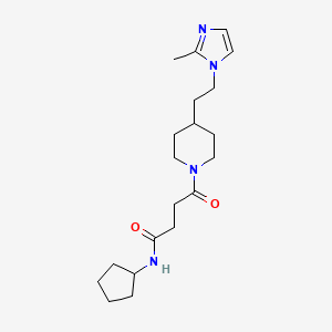 molecular formula C20H32N4O2 B5903296 N-cyclopentyl-4-{4-[2-(2-methyl-1H-imidazol-1-yl)ethyl]piperidin-1-yl}-4-oxobutanamide 