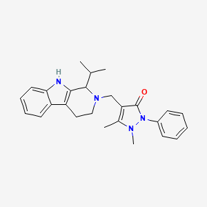 molecular formula C26H30N4O B5903299 4-[(1-isopropyl-1,3,4,9-tetrahydro-2H-beta-carbolin-2-yl)methyl]-1,5-dimethyl-2-phenyl-1,2-dihydro-3H-pyrazol-3-one 