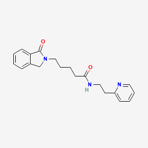 molecular formula C20H23N3O2 B5903312 5-(1-oxo-1,3-dihydro-2H-isoindol-2-yl)-N-(2-pyridin-2-ylethyl)pentanamide 