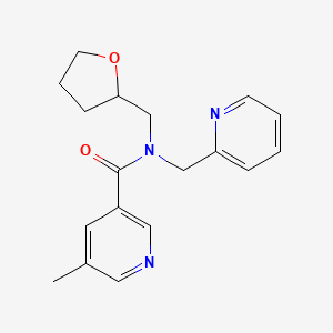 molecular formula C18H21N3O2 B5903316 5-methyl-N-(pyridin-2-ylmethyl)-N-(tetrahydrofuran-2-ylmethyl)nicotinamide 