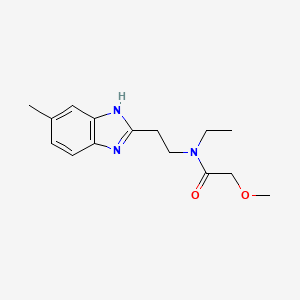 molecular formula C15H21N3O2 B5903322 N-ethyl-2-methoxy-N-[2-(5-methyl-1H-benzimidazol-2-yl)ethyl]acetamide 