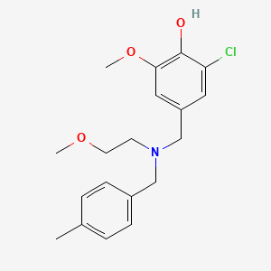 molecular formula C19H24ClNO3 B5903334 2-chloro-6-methoxy-4-{[(2-methoxyethyl)(4-methylbenzyl)amino]methyl}phenol 