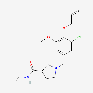 molecular formula C18H25ClN2O3 B5903336 1-[4-(allyloxy)-3-chloro-5-methoxybenzyl]-N-ethylpyrrolidine-3-carboxamide 