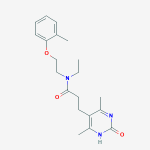 molecular formula C20H27N3O3 B5903360 N-ethyl-3-(2-hydroxy-4,6-dimethylpyrimidin-5-yl)-N-[2-(2-methylphenoxy)ethyl]propanamide 