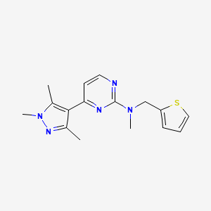 molecular formula C16H19N5S B5903382 N-methyl-N-(2-thienylmethyl)-4-(1,3,5-trimethyl-1H-pyrazol-4-yl)pyrimidin-2-amine 