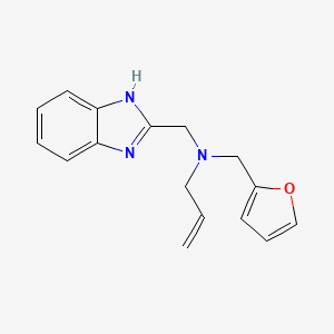 molecular formula C16H17N3O B5903401 N-(1H-benzimidazol-2-ylmethyl)-N-(2-furylmethyl)prop-2-en-1-amine 