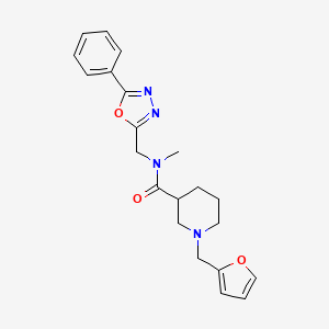 molecular formula C21H24N4O3 B5903429 1-(2-furylmethyl)-N-methyl-N-[(5-phenyl-1,3,4-oxadiazol-2-yl)methyl]piperidine-3-carboxamide 