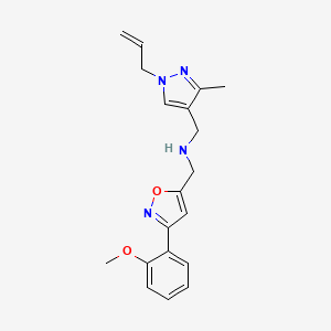 molecular formula C19H22N4O2 B5903432 1-(1-allyl-3-methyl-1H-pyrazol-4-yl)-N-{[3-(2-methoxyphenyl)isoxazol-5-yl]methyl}methanamine 