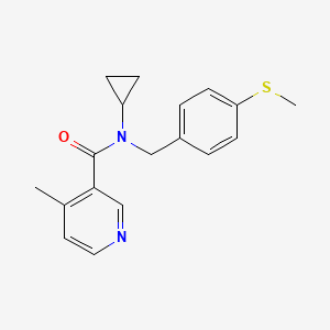 molecular formula C18H20N2OS B5903439 N-cyclopropyl-4-methyl-N-[4-(methylthio)benzyl]nicotinamide 