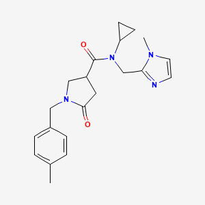 molecular formula C21H26N4O2 B5903451 N-cyclopropyl-1-(4-methylbenzyl)-N-[(1-methyl-1H-imidazol-2-yl)methyl]-5-oxopyrrolidine-3-carboxamide 