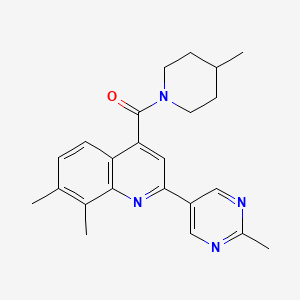 7,8-dimethyl-4-[(4-methylpiperidin-1-yl)carbonyl]-2-(2-methylpyrimidin-5-yl)quinoline