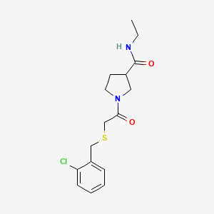 molecular formula C16H21ClN2O2S B5903469 1-{[(2-chlorobenzyl)thio]acetyl}-N-ethylpyrrolidine-3-carboxamide 