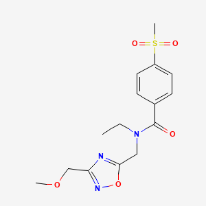 molecular formula C15H19N3O5S B5903475 N-ethyl-N-{[3-(methoxymethyl)-1,2,4-oxadiazol-5-yl]methyl}-4-(methylsulfonyl)benzamide 