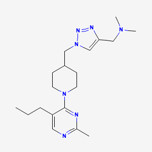 molecular formula C19H31N7 B5903496 N,N-dimethyl-1-(1-{[1-(2-methyl-5-propylpyrimidin-4-yl)piperidin-4-yl]methyl}-1H-1,2,3-triazol-4-yl)methanamine 