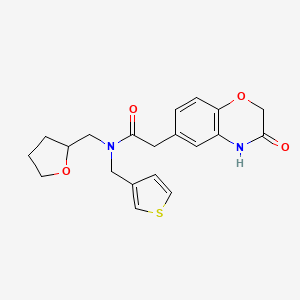 2-(3-oxo-3,4-dihydro-2H-1,4-benzoxazin-6-yl)-N-(tetrahydrofuran-2-ylmethyl)-N-(3-thienylmethyl)acetamide