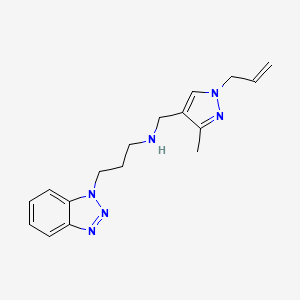 molecular formula C17H22N6 B5903519 N-[(1-allyl-3-methyl-1H-pyrazol-4-yl)methyl]-3-(1H-1,2,3-benzotriazol-1-yl)propan-1-amine 