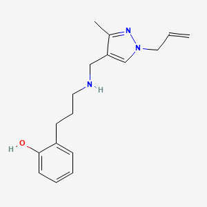 molecular formula C17H23N3O B5903527 2-(3-{[(1-allyl-3-methyl-1H-pyrazol-4-yl)methyl]amino}propyl)phenol 