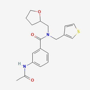 molecular formula C19H22N2O3S B5903533 3-(acetylamino)-N-(tetrahydrofuran-2-ylmethyl)-N-(3-thienylmethyl)benzamide 