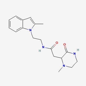 molecular formula C18H24N4O2 B5903544 N-[2-(2-methyl-1H-indol-1-yl)ethyl]-2-(1-methyl-3-oxo-2-piperazinyl)acetamide 