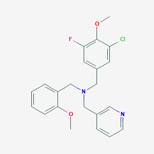 molecular formula C22H22ClFN2O2 B5903576 (3-chloro-5-fluoro-4-methoxybenzyl)(2-methoxybenzyl)(pyridin-3-ylmethyl)amine 